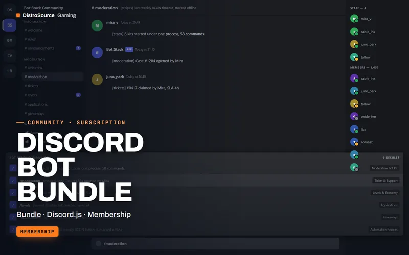 Discord Bot Bundle — Bundle command palette preview