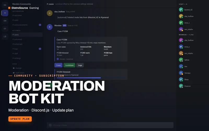 Moderation Bot Kit — Case embed preview