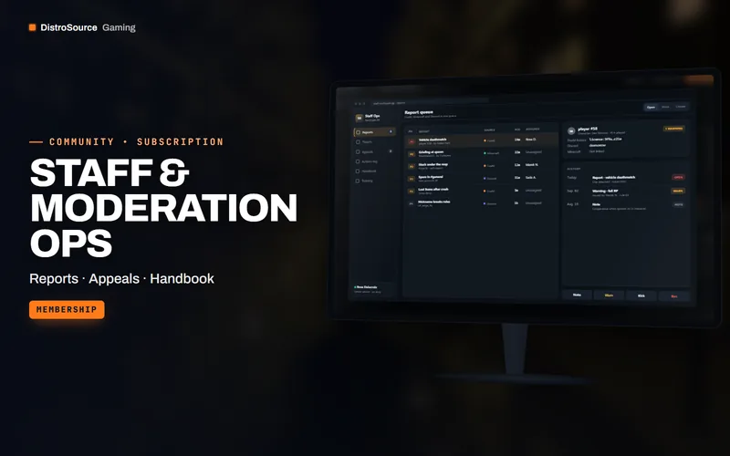 Staff & Moderation Ops — staff dashboard preview