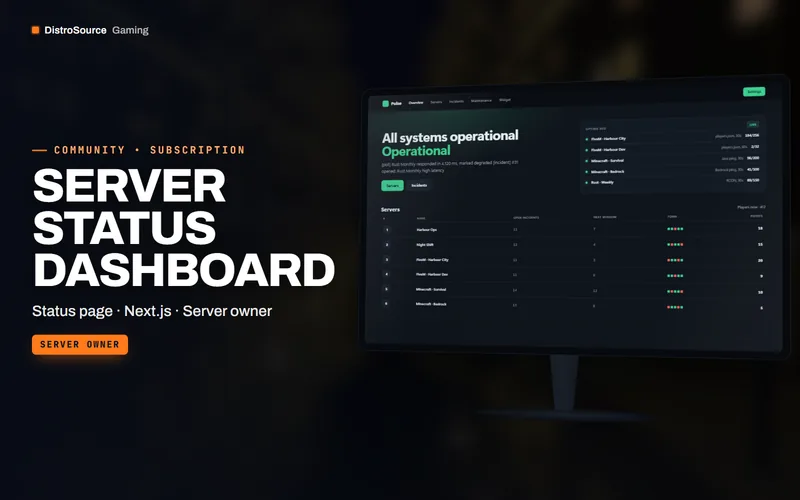 Server Status Dashboard — Public status page preview
