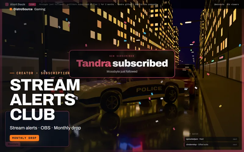 Stream Alerts Club — Gift sub alert preview