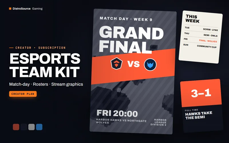 Esports Team Kit — match-day poster preview