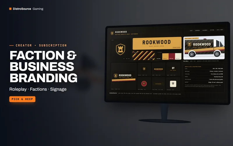 Faction & Business Branding — faction identity pack preview