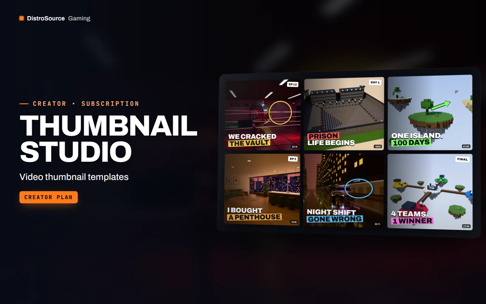 Grid of gaming video thumbnails from one monthly pack