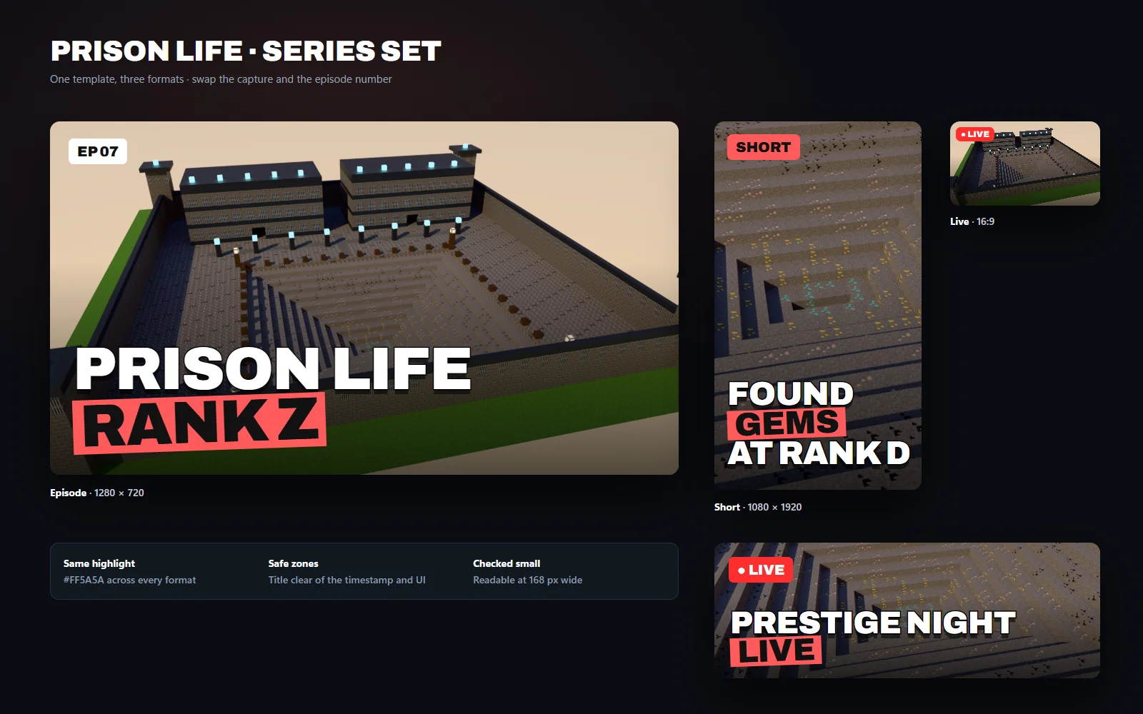 Episode, short and live-stream variants of one series