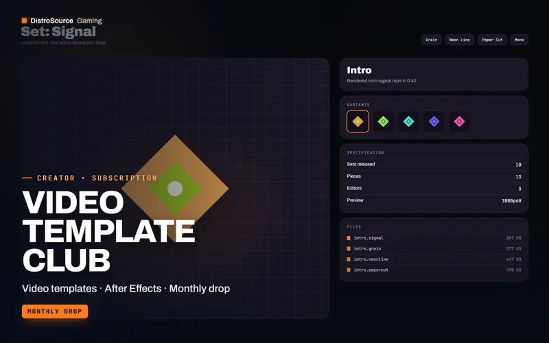 Video Template Club — Lower third preview
