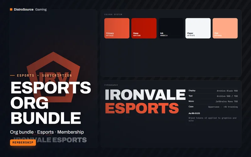 Esports Org Bundle — Org brand board preview