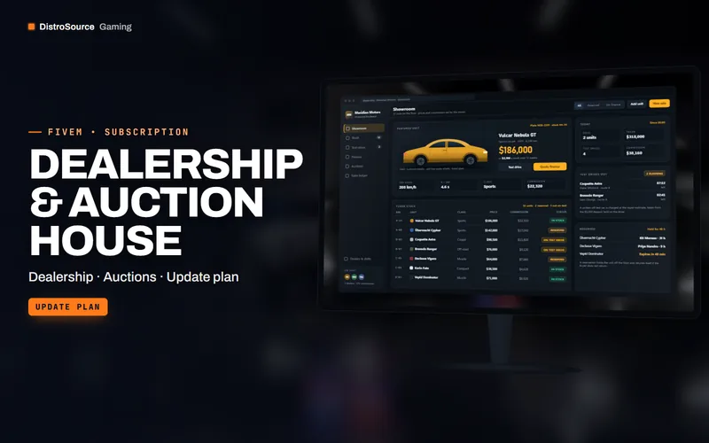 Dealership & Auction House — showroom stock preview