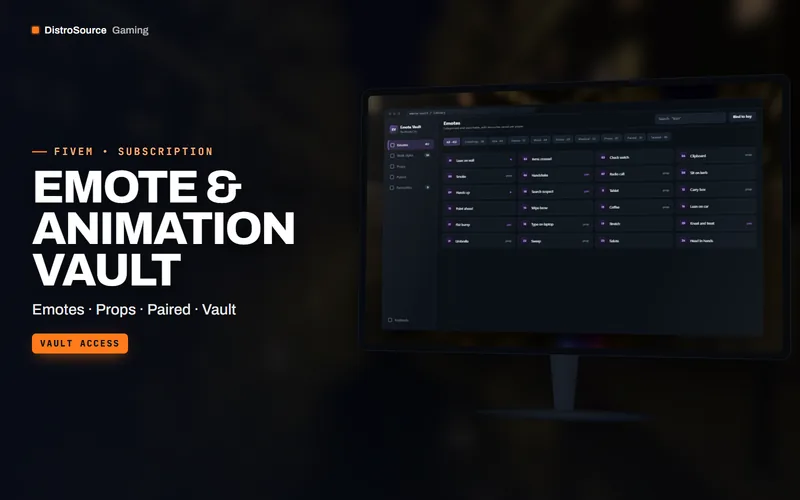 Emote & Animation Vault — emote menu preview
