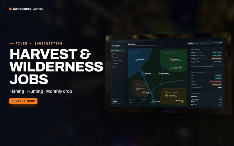 Harvest & Wilderness Jobs — zone map preview