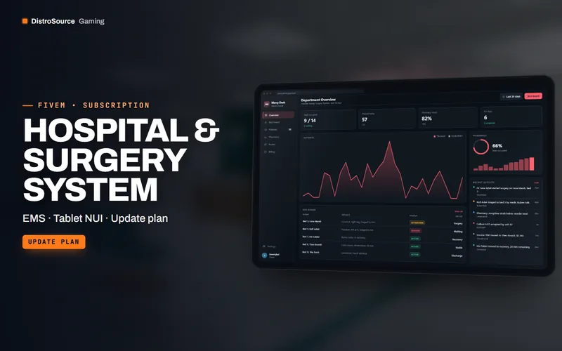 Hospital & Surgery System — Department dashboard preview