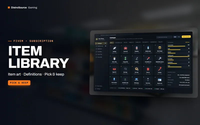 Item Library — item grid preview