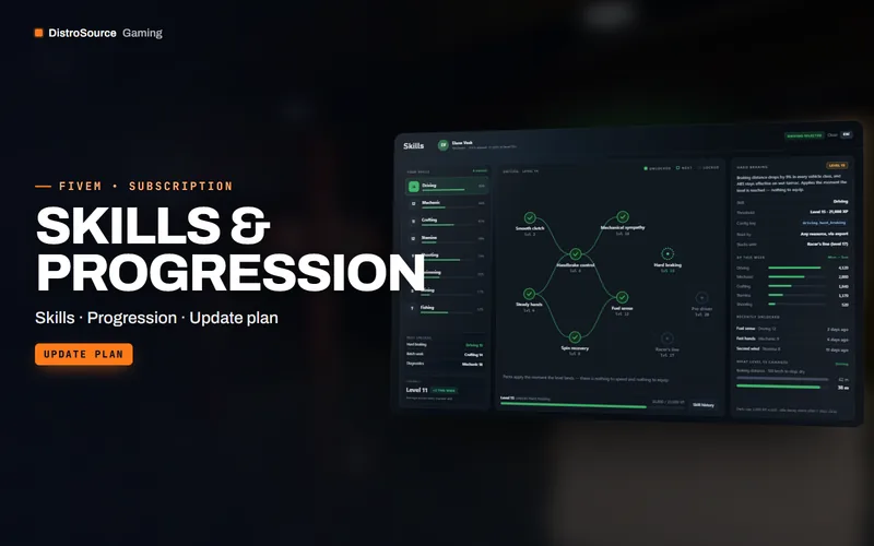 Skills & Progression — skill tree preview