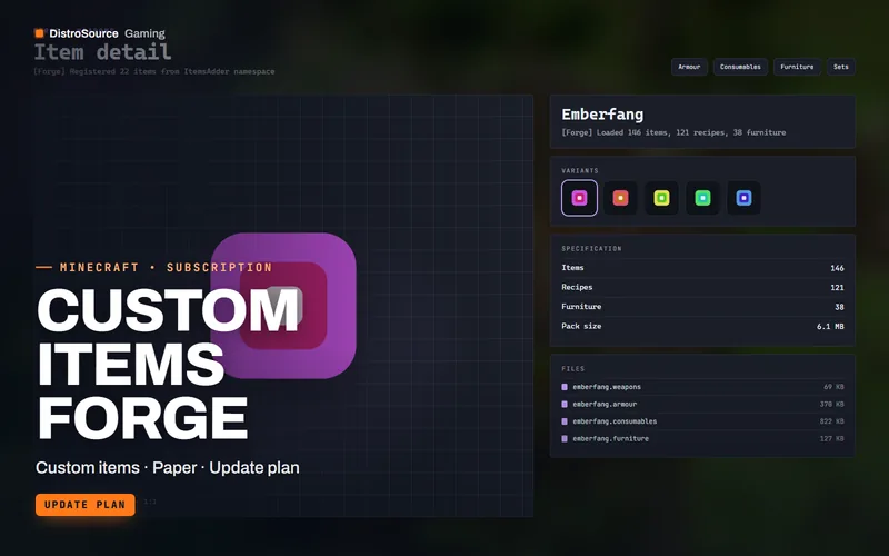 Custom Items Forge — Item detail preview