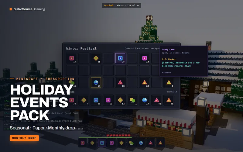 Holiday Events Pack — Winter festival menu preview