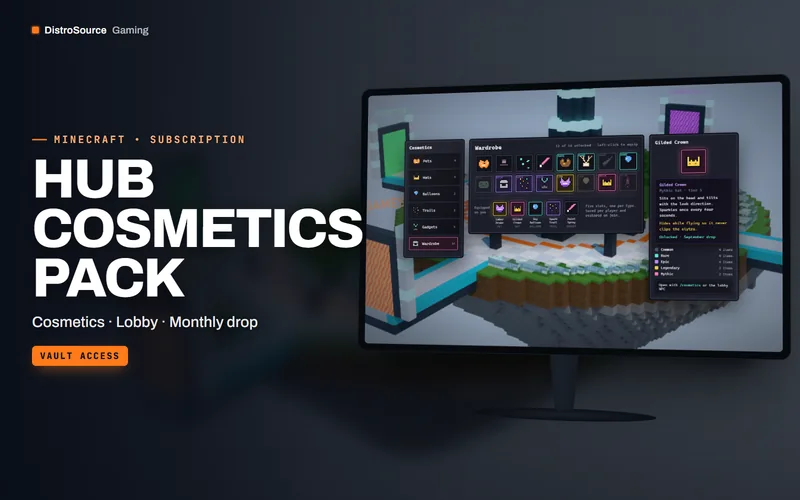 Hub Cosmetics Pack — cosmetics menu preview