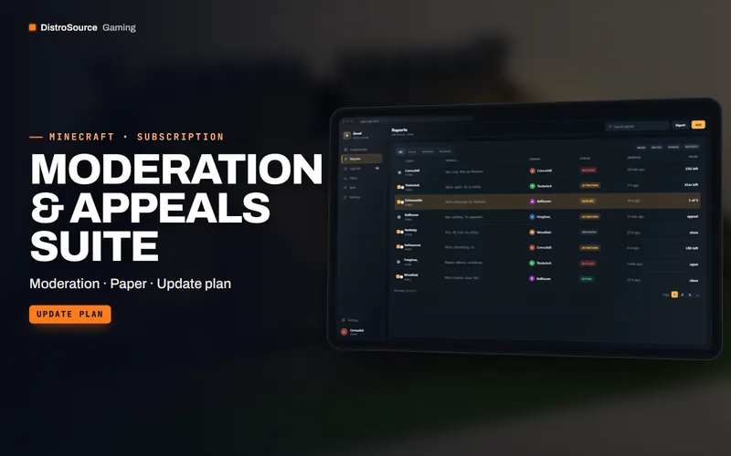 Moderation & Appeals Suite — Punishments table preview