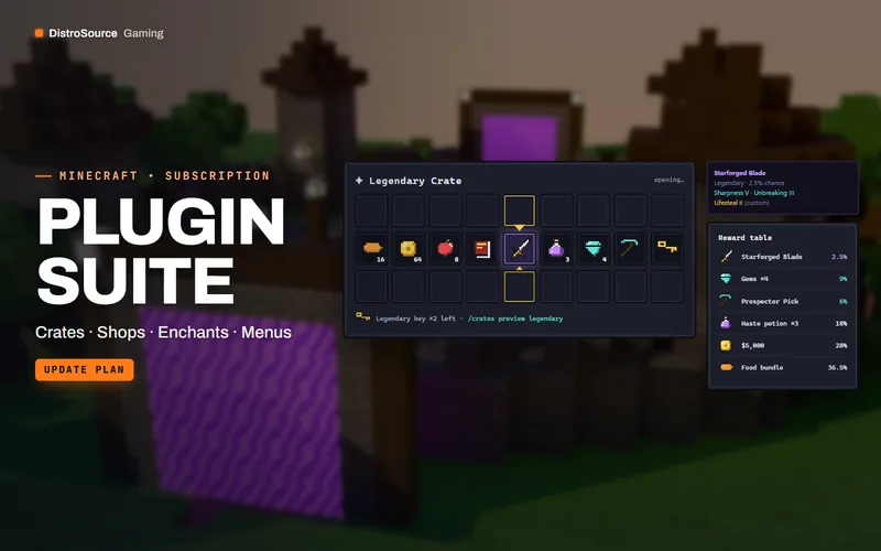 Plugin Suite — crate menu preview