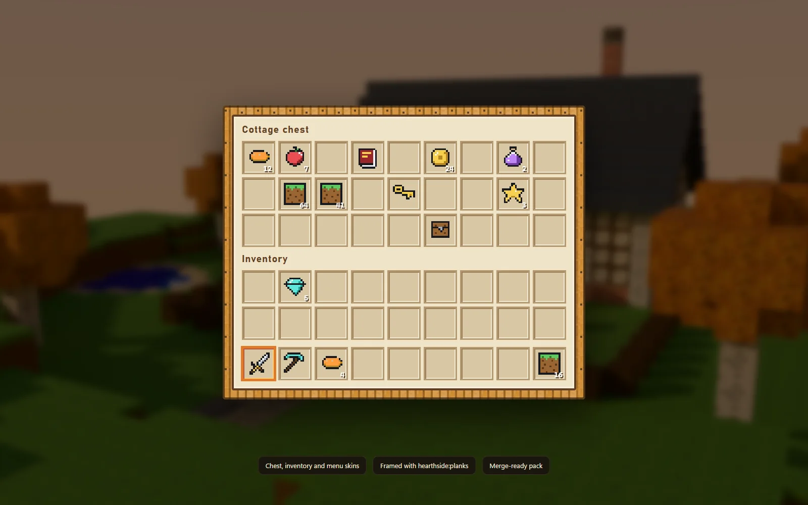 Inventory and chest GUI skins from the same set