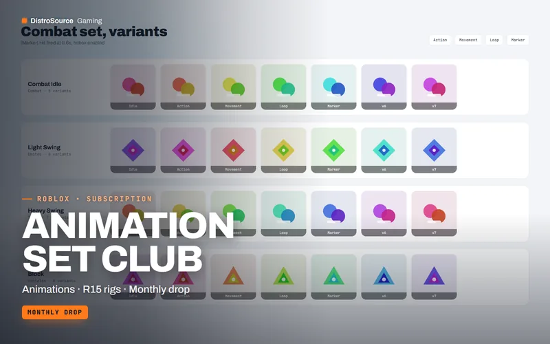 Animation Set Club — Combat set poses preview
