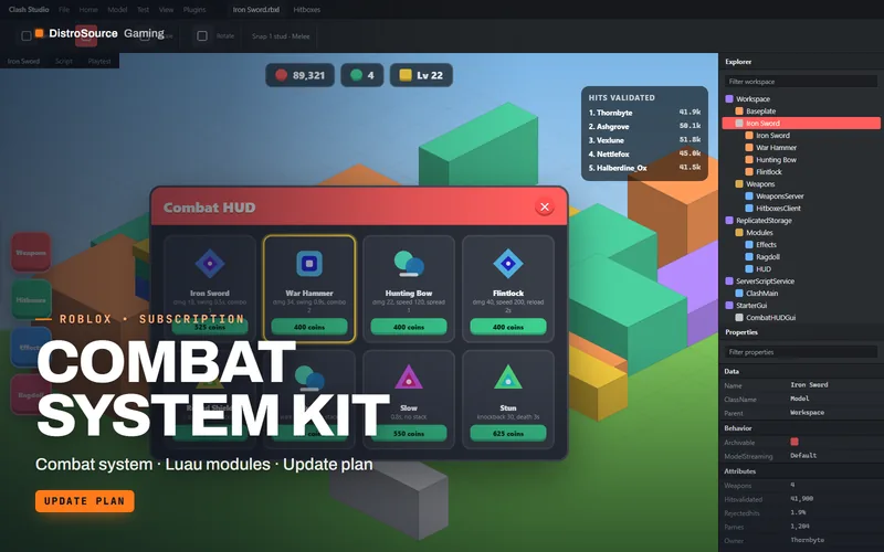 Combat System Kit — Combat HUD preview