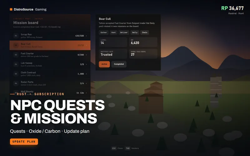 NPC Quests & Missions — Mission board preview