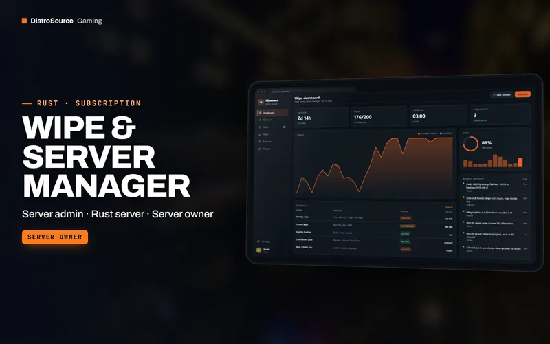 Wipe & Server Manager — Wipe dashboard preview
